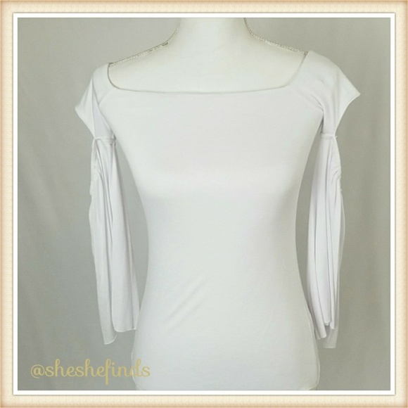 BAILEY 44 - WOMEN'S WHITE TOP - COLD SHOULDER TOP - Sz XS - Picture 1 of 7